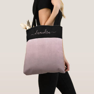 Rose Gold rustic ombre elegant personalised Tote Bag