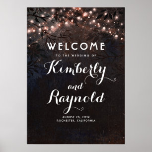 Rose Gold Rustic Tree Wedding Welcome Sign