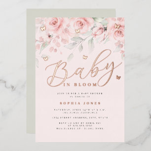 Rose Gold Sage Floral Butterfly Baby In Bloom