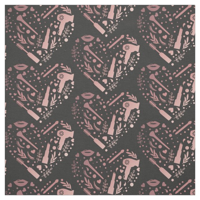 Rose Gold Salon Heart Logo Hair Stylist Fabric (Swatch)
