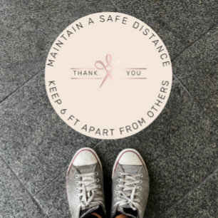 Rose Gold Salon Social Distancing Floor Marker