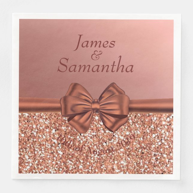 Rose Gold Satin Bow – Napkin (Front)