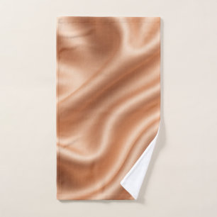 Rose Gold Satin Silk Abstract Luxury Pattern Hand Towel