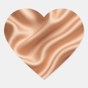 Rose Gold Satin Silk Abstract Luxury Pattern Heart Sticker