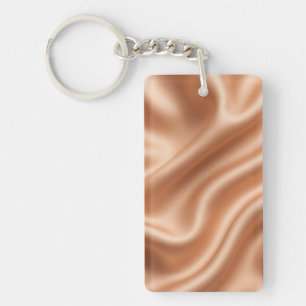 Rose Gold Satin Silk Abstract Luxury Pattern Key Ring