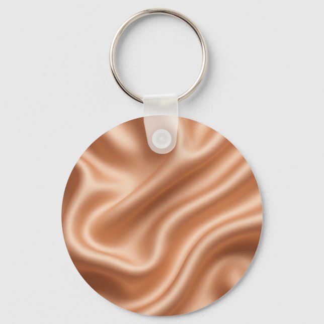 Rose Gold Satin Silk Abstract Luxury Pattern Key Ring (Front)
