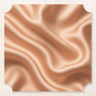Rose Gold Satin Silk Abstract Luxury Pattern Paper Coaster