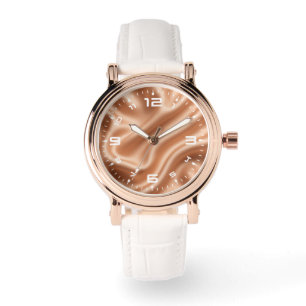 Rose Gold Satin Silk Abstract Luxury Pattern Watch