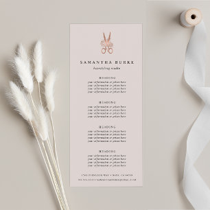 Rose Gold Scissors   Salon Pricing or Services Rack Card