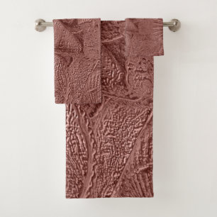 Rose Gold Seashells Ocean Beach Elegant Design Bath Towel Set