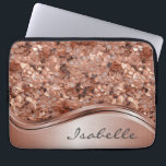 Rose Gold Sequin 3D look Personalised  Laptop Sleeve<br><div class="desc">This design may be personalised in the area provided by changing the photo and/or text. Or it can be customised by clicking Personalise this Template and then choosing the click to customise further option and delete or change the colour of the background, add text, change the text colour or style,...</div>
