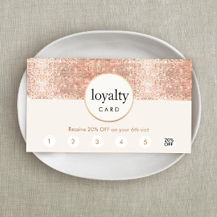 Rose Gold Sequin Salon 6 Punch Customer Loyalty