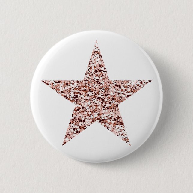 Rose Gold Sequin Twinkle Clipart Shining Star Clip 6 Cm Round Badge (Front)