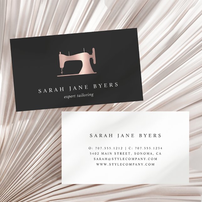 Rose Gold Sewing Machine | Seamstress Tailor Business Card (Creator Uploaded)