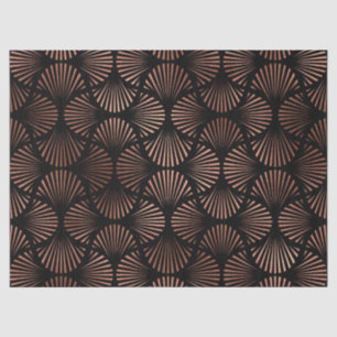 Rose Gold Shells on Black Decoupage Tissue Paper