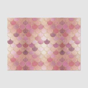 Rose Gold Shimmer Mermaid Scale Pattern Tissue Paper