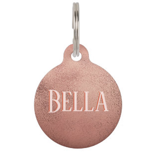 Rose Gold Shimmer Name Take Me Home Info Dog ID Pet Tag