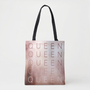 Rose Gold Shimmer Queen Tote Bag