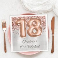  Rose Gold Silver 18th Birthday Party