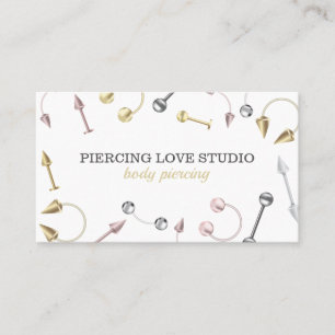 Rose Gold Silver Body Jewellery Piercings Business Card