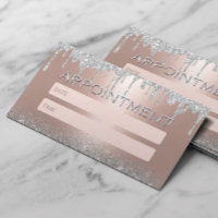 Rose Gold Silver Glitter Drips Salon Appointment
