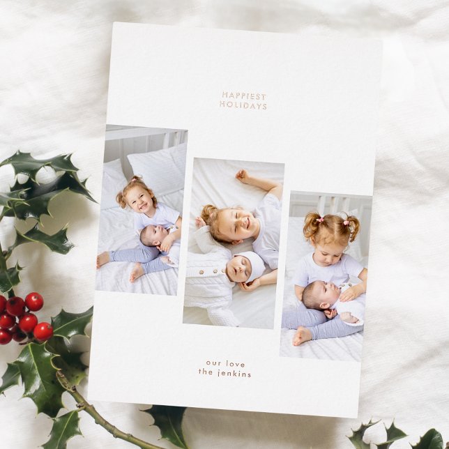 Rose Gold Simple Christmas 3 Photo Frames (Creator Uploaded)