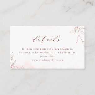 Rose gold simple elegant botanical wedding details place card