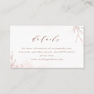 Rose gold simple elegant botanical wedding details place card