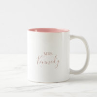 Rose Gold Simple Minimalist Mrs Newlywed Bride