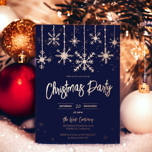 Rose gold snow elegant christmas corporate holiday