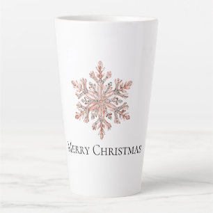 Rose Gold Snowflake Christmas  Latte Mug