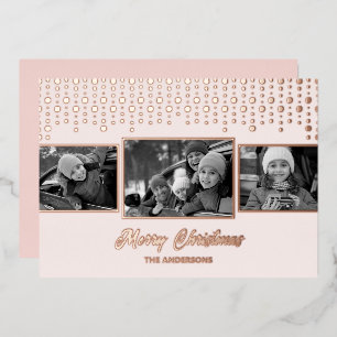 Rose Gold Snowflake Christmas Photo Foil 