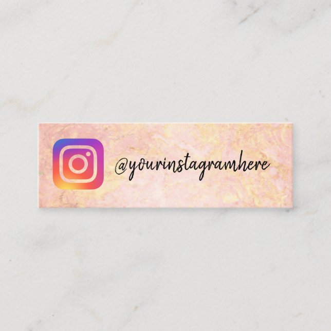 rose gold social media business card (Front)