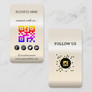 Rose gold -Social Media QR Code  Business Card