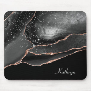 Rose Gold Sparkle Abstract Mouse Pad