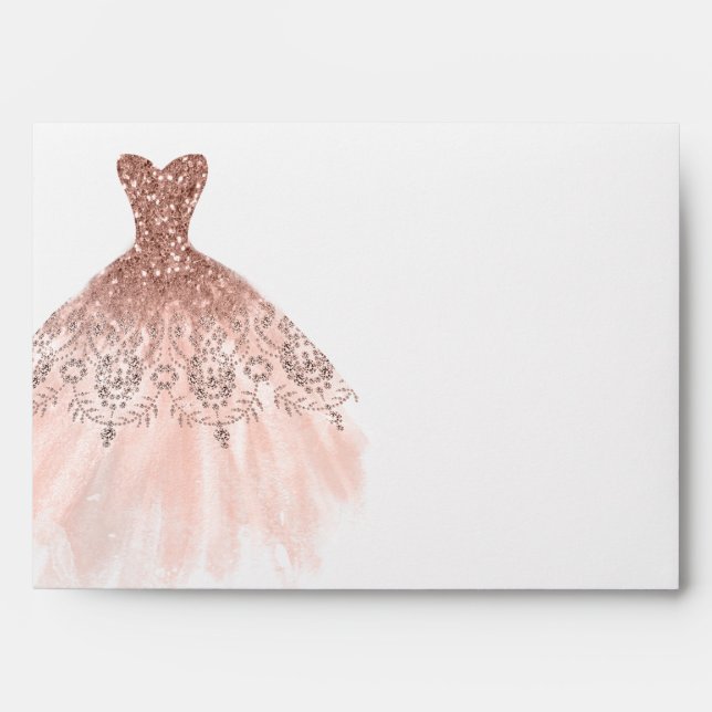 Rose Gold Sparkle Diamond Dress Envelope (Front)