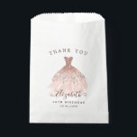 Rose Gold Sparkle Dress 16th Birthday Thank You Favour Bags<br><div class="desc">Rose Gold Sparkle Dress Birthday Thank You Favour Bag</div>
