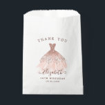 Rose Gold Sparkle Dress 16th Birthday Thank You Favour Bags<br><div class="desc">Rose Gold Sparkle Dress Birthday Thank You Favour Bag</div>