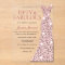 Rose Gold Sparkle Dress 50th Birthday Invite