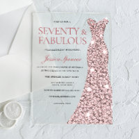 Rose Gold Sparkle Dress 70th Birthday