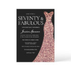 Rose Gold Sparkle Dress Black 70th Birthday Party