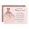 Rose Gold Sparkle Dress Quinceanera Invitation