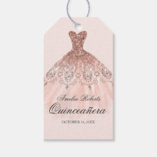 Rose Gold Sparkle Dress Quinceanera Tags