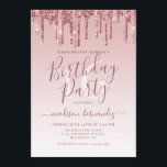 Rose Gold Sparkle Dripping Glitter 16th Birthday Invitation<br><div class="desc">Rose Gold Sparkle Dripping Glitter 16th Birthday Invitation</div>