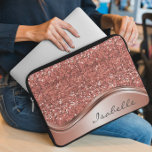 Rose Gold Sparkle Glam Bling Personalised Metal  Laptop Sleeve<br><div class="desc">This design may be personalised in the area provided by changing the photo and/or text. Or it can be customised by choosing the click to customise further option and delete or change the colour the background, add text, change the text colour or style, or delete the text for an image...</div>