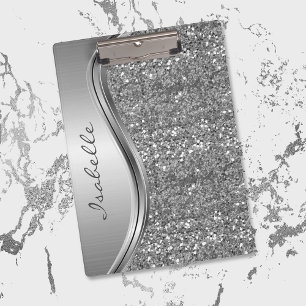 Rose Gold Sparkle Glam Bling Personalised Monogram Clipboard