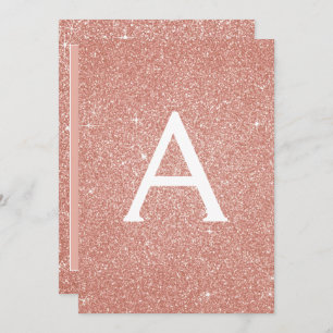 Rose Gold Sparkle Glitter Baptism Invitation