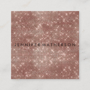 Rose Gold Sparkle Glitter Beauty Stylist Square Business Card