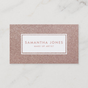Rose Gold Sparkle Glitter Girly Make Up Artist Business Card