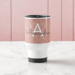 Rose Gold Sparkle Glitter Monogram Name & Initial Travel Mug<br><div class="desc">Rose Gold Sparkle Glitter Monogram Name and Initial Coffee Mug. The mug makes the perfect gift for someone who loves rose gold.</div>
